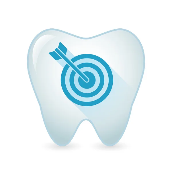 Tand-ikonen med en darttavla — Stock vektor