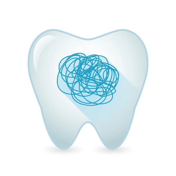 Значок зуба с каракулями — стоковый вектор
