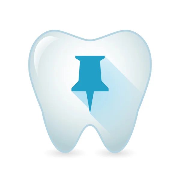 Icono del diente con un alfiler — Archivo Imágenes Vectoriales