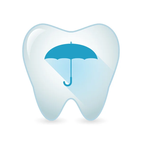 Tooth icon with an umbrella — Stock Vector