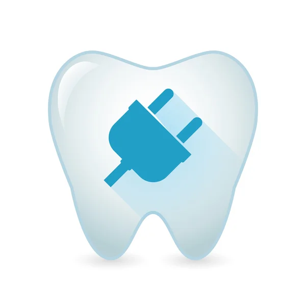 Tooth icon with a plug — Stock Vector