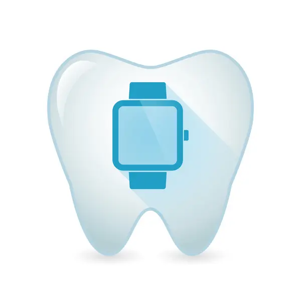 Icono del diente con un reloj inteligente — Archivo Imágenes Vectoriales