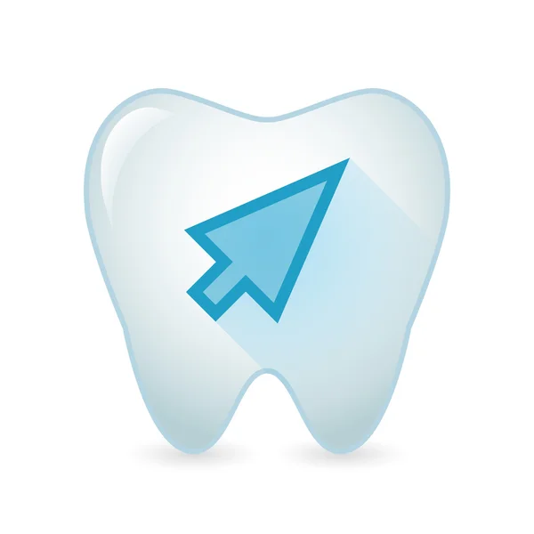 Tooth icon with a cursor — Stock Vector