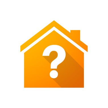 Bir soru işareti simgesiyle turuncu ev