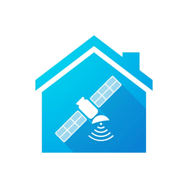 Blaues Haus mit Satellit — Stockvektor