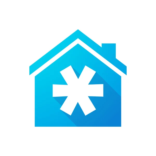 Ícone de casa azul com um asterisco — Vetor de Stock