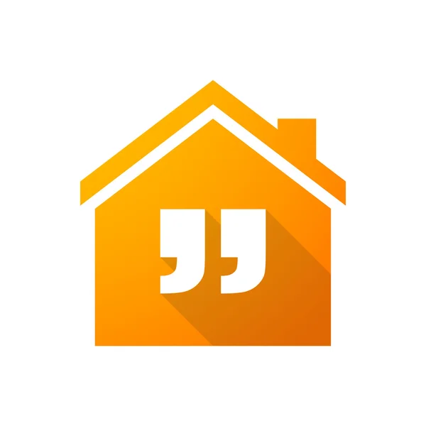 Orangefarbenes Haus-Symbol mit Zitaten — Stockvektor