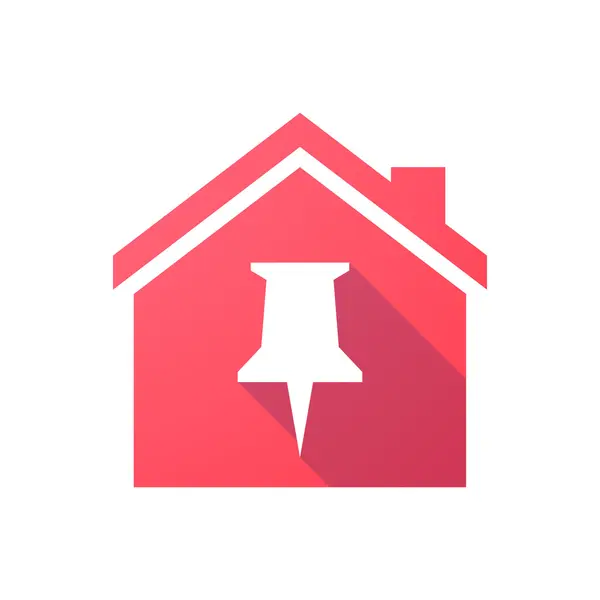 Ref-house icon with a push pin — стоковый вектор