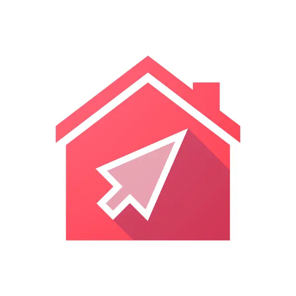 A mutató vörös ház ikon — Stock Vector