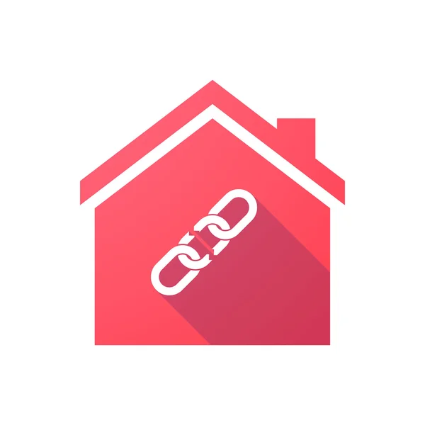 Röda huset-ikonen med en kedja — Stock vektor