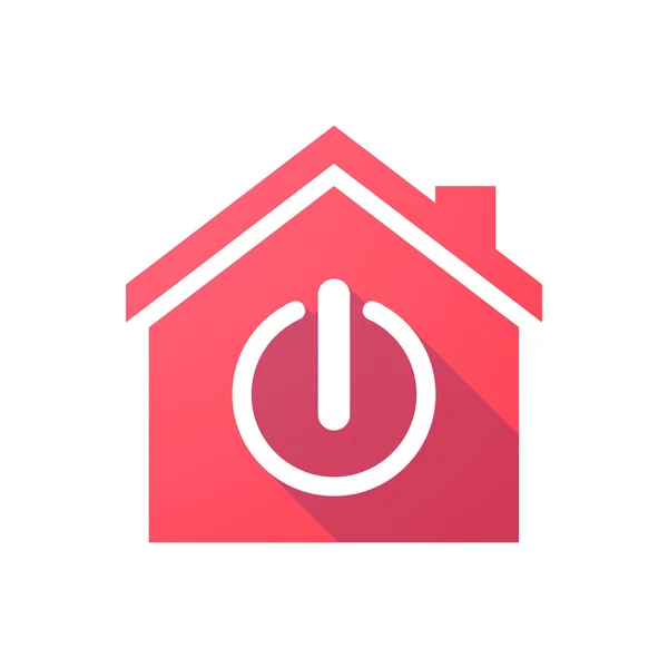 Red house icon with an off sign — Stock Vector