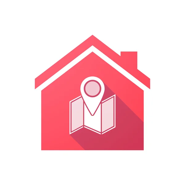 Ref-house icon with a map — стоковый вектор