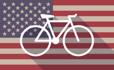 ABD bayrağı simgesi bir bisiklet ile