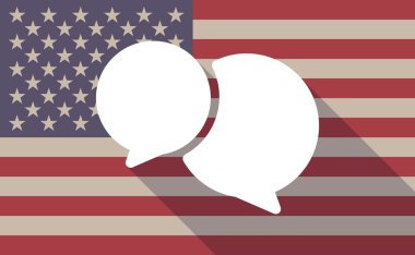 Komik bir balon ile ABD bayrağı simgesi