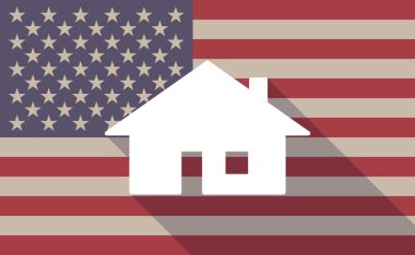 ABD bayrağı simgesi bir ev ile