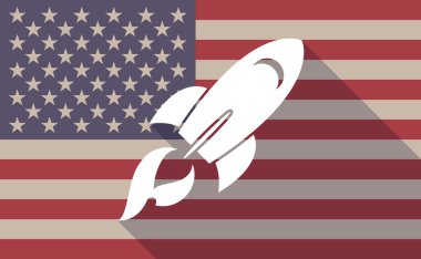 Bir roket ile ABD bayrağı simgesi