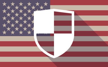 ABD bayrağı simgesi ile bir kalkan