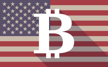 ABD bayrağı simgesi bitcoin işaretiyle