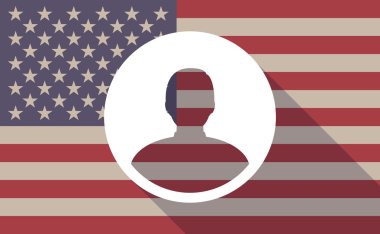 ABD bayrağı simgesi bir erkek avatar ile