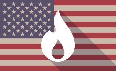 Bir alev ile ABD bayrağı simgesi