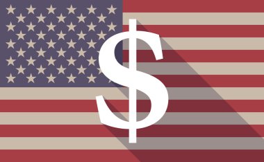 ABD bayrağı simgesi bir dolar işareti olan