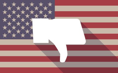 ABD bayrağı simgesi bir başparmak el ile