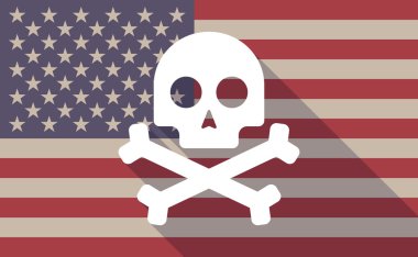 ABD bayrağı simgesi bir kafatası ile