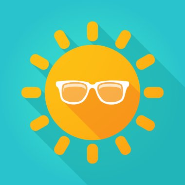 Uzun bir güneş gözlüğü ile gölge güneş simgesi