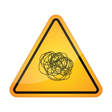 Tehlike sinyali simgesi bir doodle ile