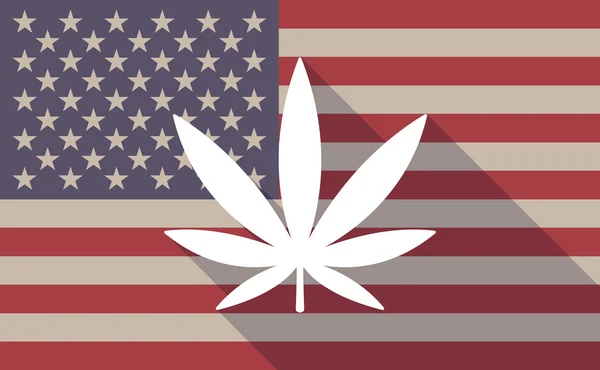 US-Flaggensymbol mit Marihuana-Blatt — Stockvektor