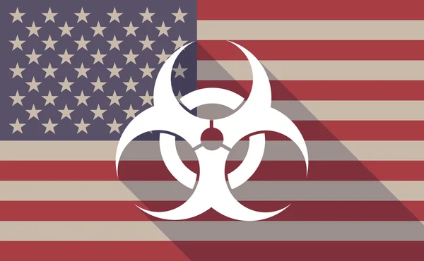 USA flag icon with a biohazard sign — Stock Vector