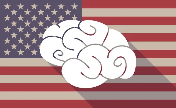 두뇌와 미국 국기 아이콘 — 스톡 벡터