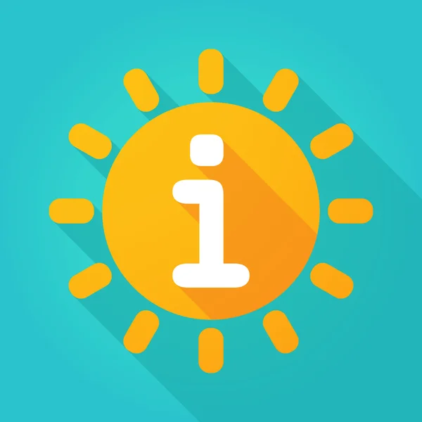 Långa skuggan solen ikon med en info sign — Stock vektor