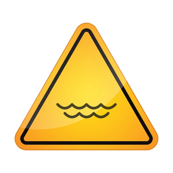 Ícone de sinal de perigo com um sinal de água — Vetor de Stock
