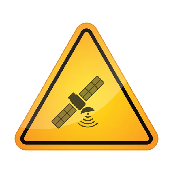 Danger signal icon with a satellite — Stock Vector