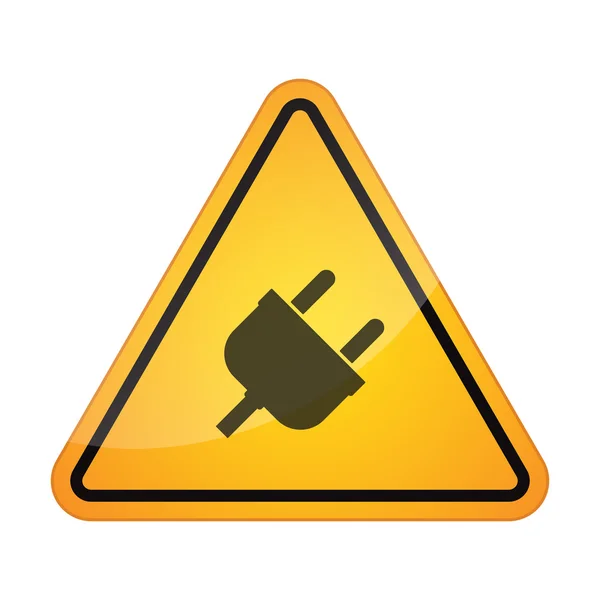 Danger signal icon with a plug — Stock Vector