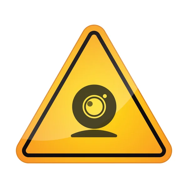 Icône de signal de danger avec une webcam — Image vectorielle