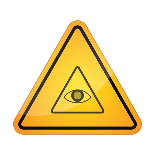 Danger signal icon with an all seeing eye — Stock Vector