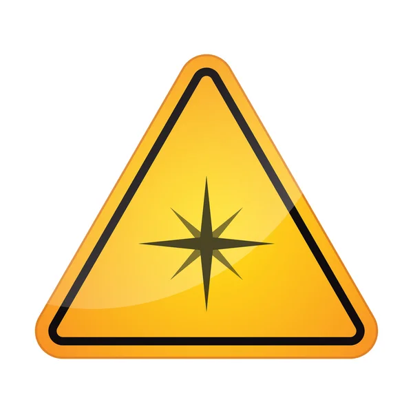 Ícone de sinal de perigo com uma estrela — Vetor de Stock