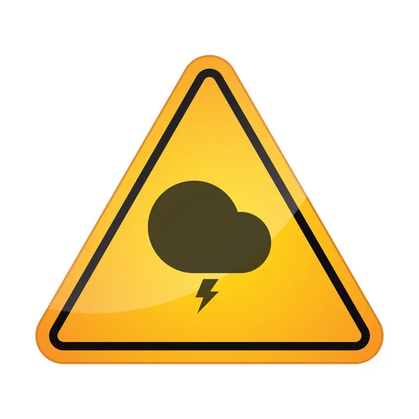 Danger signal icon with a stormy cloud — Stock Vector