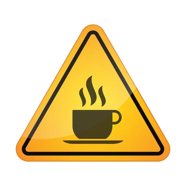 Danger signal icon with a coffee cup — Stock Vector