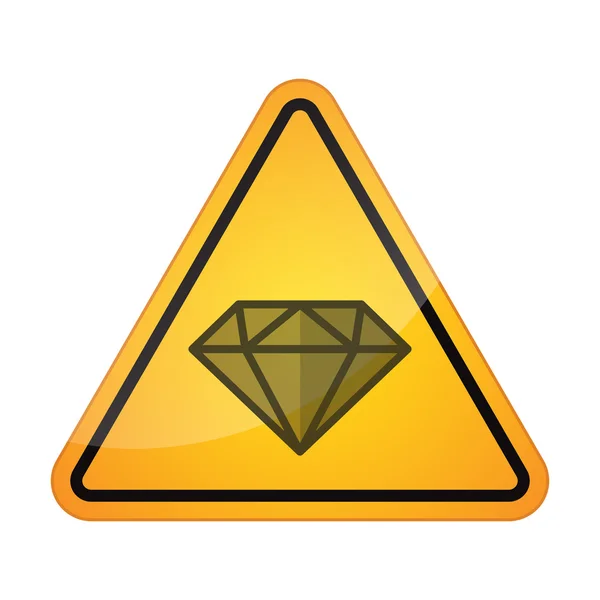 Icono de señal de peligro con un diamante — Vector de stock