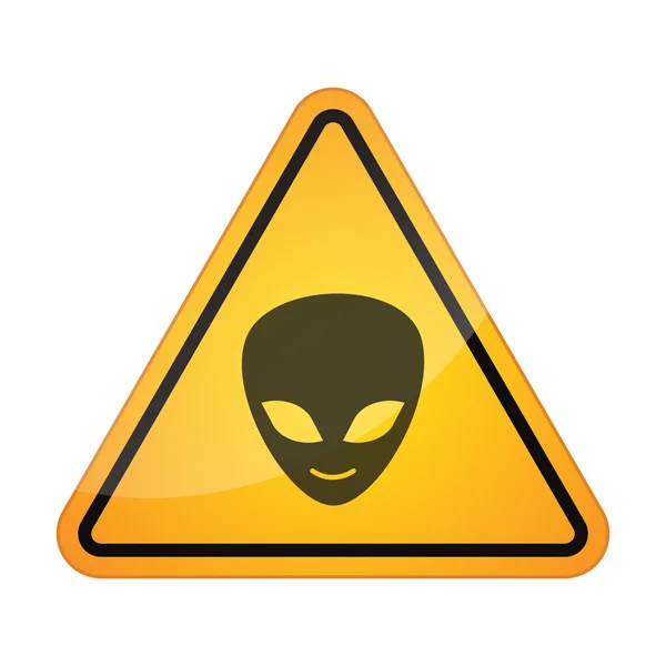 危险信号图标与外星人的脸 — 图库矢量图片