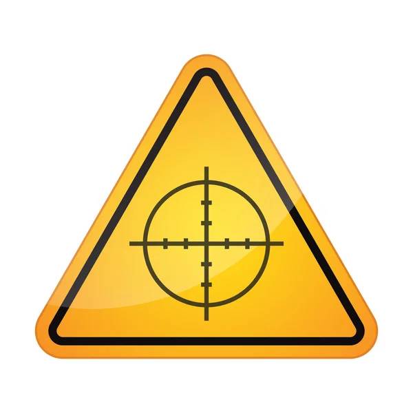 Gefahrensignalsymbol mit Fadenkreuz — Stockvektor