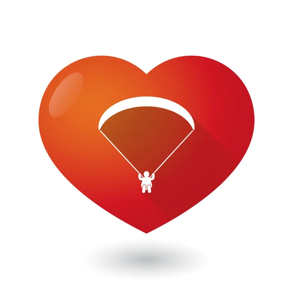 Icône coeur avec parapente — Image vectorielle