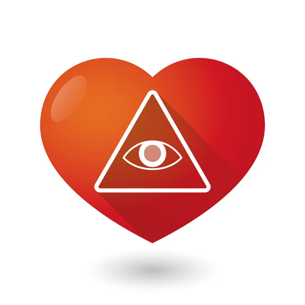 Hjärta ikon med alla allseende öga — Stock vektor