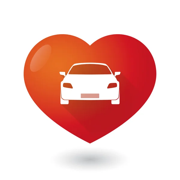 Icône coeur avec une voiture — Image vectorielle