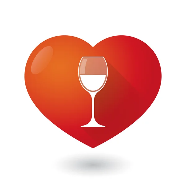 Heart icon with a glass — Stock Vector