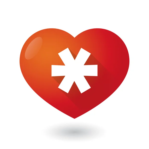 Icono del corazón con un asterisco — Archivo Imágenes Vectoriales