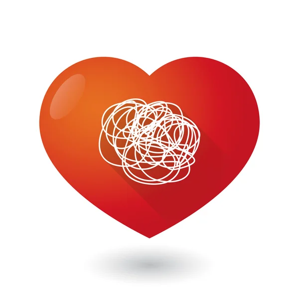 Icono del corazón con garabato — Vector de stock
